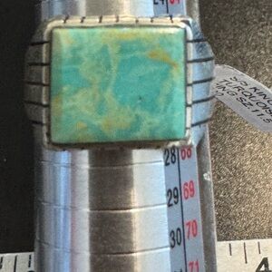 Navajo Silver Ring Trevor Jack Kingman Turquoise Size 11.5 Vintage Handmade